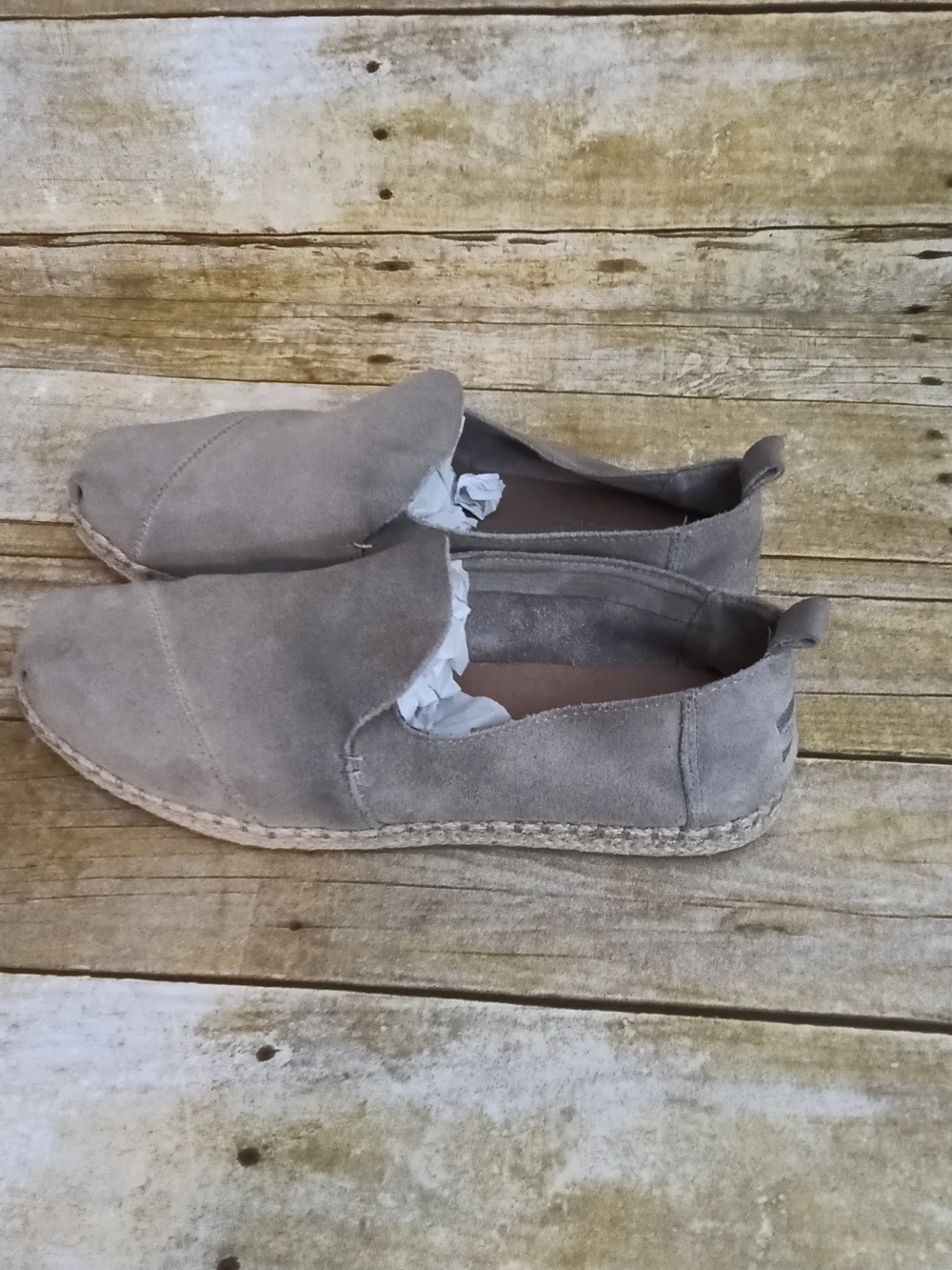 Toms Women's Slip-On Shoes Taupe Suede 9.5 W